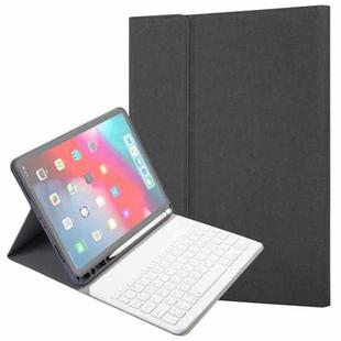 RK11 For iPad Pro 11 inch Silk Texture Detachable Plastic Bluetooth Keyboard Leather Tablet Case with Pen Slot & Stand Function(Black)