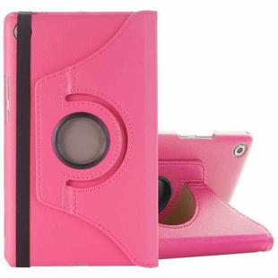 For Huawei MediaPad M5 8.4 inch Litchi Texture PU Leather Case with Rotated Holder & Sleep / Wake-up Function(Magenta)