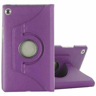 For Huawei MediaPad M5 8.4 inch Litchi Texture PU Leather Case with Rotated Holder & Sleep / Wake-up Function(Purple)