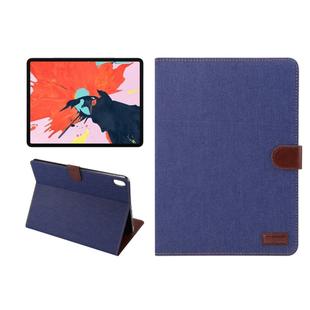 Horizontal Flip Denim Leather Case for iPad Pro 11 inch (2018), with Holder & Sleep / Wake-up Function & Wallet(Dark Blue)