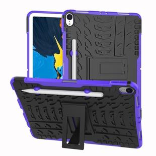 Tire Texture TPU+PC Shockproof Case for iPad Pro 11 inch (2018), with Holder & Pen Slot (Purple)