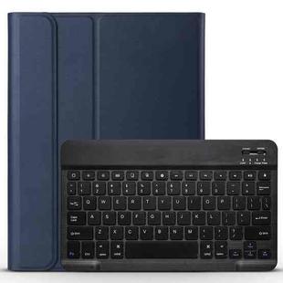 Detachable Bluetooth Keyboard + Brushed Texture Horizontal Flip Leather Tablet Case with Holder for iPad Pro 11 inch (2018)(Dark Blue)