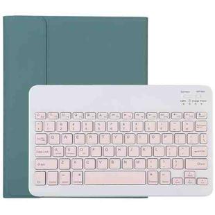 TG11B Detachable Bluetooth Pink Keyboard + Microfiber Leather Tablet Case for iPad Pro 11 inch (2020), with Pen Slot & Holder (Dark Green)