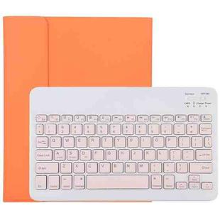 TG11B Detachable Bluetooth Pink Keyboard + Microfiber Leather Tablet Case for iPad Pro 11 inch (2020), with Pen Slot & Holder (Orange)