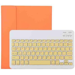 TG11B Detachable Bluetooth Yellow Keyboard + Microfiber Leather Tablet Case for iPad Pro 11 inch (2020), with Pen Slot & Holder (Orange)