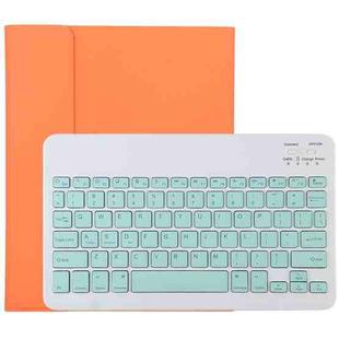 TG11B Detachable Bluetooth Green Keyboard + Microfiber Leather Tablet Case for iPad Pro 11 inch (2020), with Pen Slot & Holder (Orange)