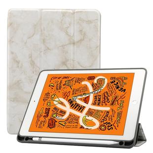 Marble Texture Pattern Horizontal Flip Leather Case for iPad Air 2019 10.5 inch, with Three-folding Holder & Pen Slot & Sleep / Wake-up Function (White)