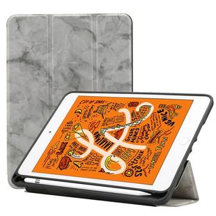 Marble Texture Pattern Horizontal Flip Leather Case for iPad Mini 2019, with Three-folding Holder & Pen Slot & Sleep / Wake-up Function (Grey)