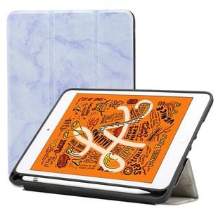 Marble Texture Pattern Horizontal Flip Leather Case for iPad Mini 2019, with Three-folding Holder & Pen Slot & Sleep / Wake-up Function (Purple)