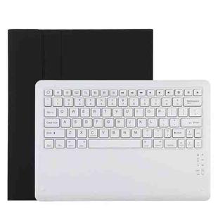 T129 Detachable Bluetooth White Keyboard Microfiber Leather Tablet Case for iPad Pro 12.9 inch (2020), with Holder (Black)