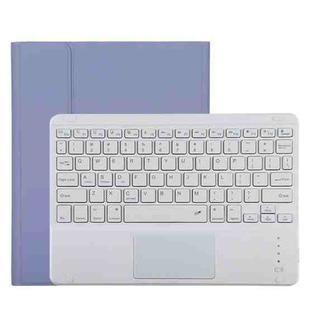 TG11BC Detachable Bluetooth White Keyboard Microfiber Leather Tablet Case for iPad Pro 11 inch (2020), with Touchpad & Pen Slot & Holder (Purple)