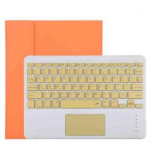 TG11BC Detachable Bluetooth Yellow Keyboard Microfiber Leather Tablet Case for iPad Pro 11 inch (2020), with Touchpad & Pen Slot & Holder (Orange)