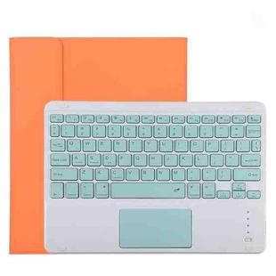 TG11BC Detachable Bluetooth Green Keyboard Microfiber Leather Tablet Case for iPad Pro 11 inch (2020), with Touchpad & Pen Slot & Holder (Orange)