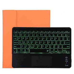 TG11BCS Detachable Bluetooth Black Keyboard Microfiber Leather Tablet Case for iPad Pro 11 inch (2020), with Backlight & Touchpad & Pen Slot & Holder (Orange)