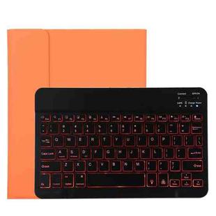 TG11BS Detachable Bluetooth Black Keyboard + Microfiber Leather Tablet Case for iPad Pro 11 inch (2020), with Backlight & Pen Slot & Holder(Orange)