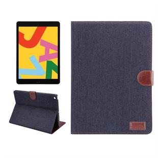Dibase For iPad 10.2 2021 / 2020 / 2019 Horizontal Flip Denim Leather Case, with Holder & Card Slots & Wallet & Sleep / Wake-up Function(Black)