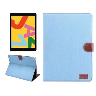 Dibase For iPad 10.2 2021 / 2020 / 2019 Horizontal Flip Denim Leather Case, with Holder & Card Slots & Wallet & Sleep / Wake-up Function(Baby Blue)