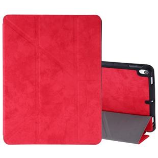 Silk Texture Horizontal Flip Leather Case for iPad Air 2019 / Pro 10.5 inch, with Three-folding Holder & Sleep / Wake-up Function(Red)