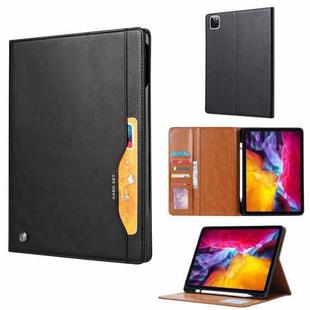 Knead Skin Texture Horizontal Flip Leather Case for iPad Pro 12.9 inch 2022/2021/2020/2018, with Photo Frame & Holder & Card Slots & Wallet & Pen Slot (Black)
