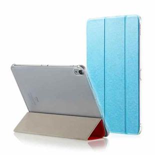 Silk Texture Horizontal Flip  Magnetic PU Leather Case for iPad Pro 12.9 inch (2018), with Three-folding Holder & Sleep / Wake-up Function(Blue)