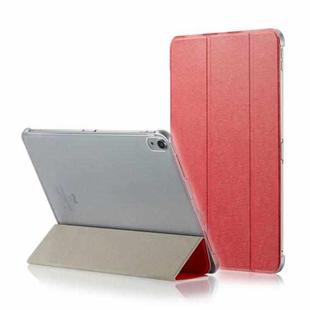 Silk Texture Horizontal Flip  Magnetic PU Leather Case for iPad Pro 12.9 inch (2018), with Three-folding Holder & Sleep / Wake-up Function(Red)