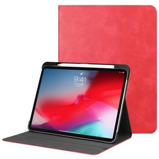 Solid Color Cowhide Texture Horizontal Flip PU Leather Case for iPad Pro 11 inch (2018), with Holder & Sleep / Wake-up Function (Red)
