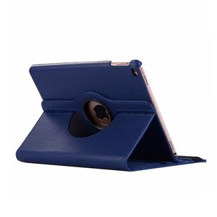 Litchi Texture Horizontal Flip 360 Degrees Rotation Leather Case for iPad Mini 2019, with Holder & Sleep / Wake-up Function (Dark Blue)