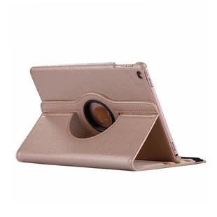 Litchi Texture Horizontal Flip 360 Degrees Rotation Leather Case for iPad Mini 2019, with Holder & Sleep / Wake-up Function (Gold)