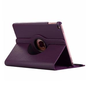 Litchi Texture Horizontal Flip 360 Degrees Rotation Leather Case for iPad Mini 2019, with Holder & Sleep / Wake-up Function (Purple)