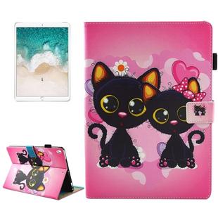 For iPad Pro 10.5 inch Two Cats patterns Horizontal Flip Leather Protective Case with Holder & Card Slots & Sleep