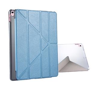 For iPad Pro 10.5 inch Silk Texture Horizontal Deformation Flip Leather Case with 4-folding Holder & Sleep / Wake-up(Blue)