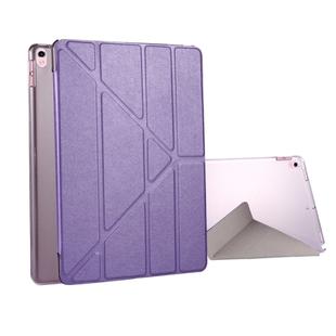 For iPad Pro 10.5 inch Silk Texture Horizontal Deformation Flip Leather Case with 4-folding Holder & Sleep / Wake-up(Purple)