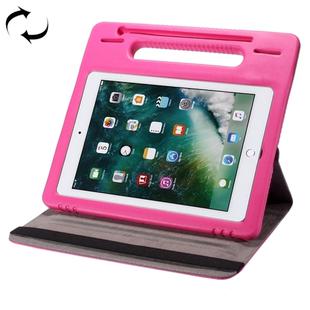 360 Degree Rotation Leather Case + Removable EVA Bumper Protective Cover for iPad 10.2 / iPad Air 10.5 （2019） / iPad Pro 10.5 inch, with Handle & 3 Gears Holder & Sleep / Wake-up(Magenta)