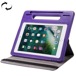 360 Degree Rotation Leather Case + Removable EVA Bumper Protective Cover for iPad 10.2 / iPad Air 10.5 （2019） / iPad Pro 10.5 inch, with Handle & 3 Gears Holder & Sleep / Wake-up(Purple)