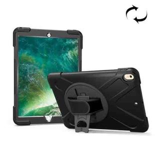 For iPad Pro 10.5 inch 360 Degree Rotation PC + Silicone Protective Case with Holder & Hand-strap (Black)