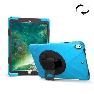 For iPad Pro 10.5 inch 360 Degree Rotation PC + Silicone Protective Case with Holder & Hand-strap (Baby Blue)