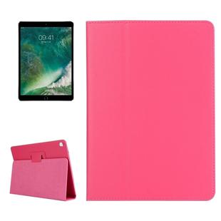 For iPad Pro 10.5 inch Litchi Texture 2-fold Horizontal Flip Leather Case with Holder(Magenta)