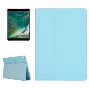 For iPad Pro 10.5 inch Litchi Texture 2-fold Horizontal Flip Leather Case with Holder(Baby Blue)