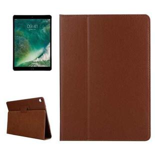 For iPad Pro 10.5 inch Litchi Texture 2-fold Horizontal Flip Leather Case with Holder(Brown)