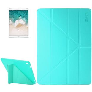 ENKAY for iPad Pro 10.5 inch Lambskin Texture + Silicone Bottom Case Horizontal Deformation Flip Leather Case with Three-folding Holder & Sleep Function(Green)