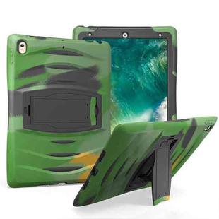 For iPad Pro 10.5 inch Wave Texture Series PC + Silicone Protective Case with Holder(Army Green)