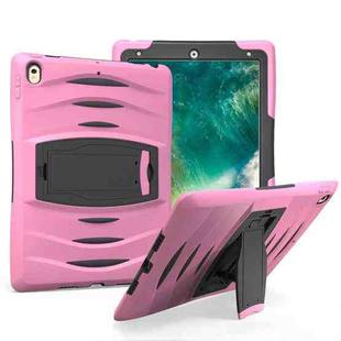 For iPad Pro 10.5 inch Wave Texture Series PC + Silicone Protective Case with Holder (Pink)