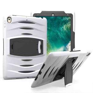 For iPad Pro 10.5 inch Wave Texture Series PC + Silicone Protective Case with Holder (White)