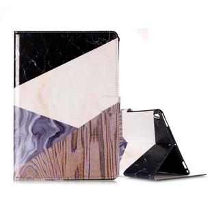 For iPad Pro 10.5 inch (2017) Purple Black Color Matching Marble Pattern Horizontal Flip Leather Protective Case with Holder & Card Slots & Wallet