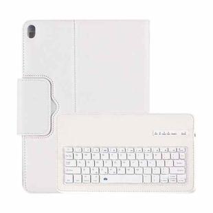Detachable Bluetooth Keyboard + Litchi Texture Horizontal Flip Leather Tablet Case with Holder for iPad Pro 11 inch (2018)(White)