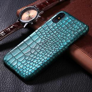 For iPhone X / XS Crocodile Texture Paste Protective Back Cover Case (Green)