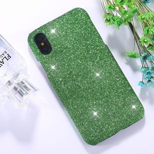 For iPhone X / XS Glitter Powder Paste Protective Back Cover Case (Green)