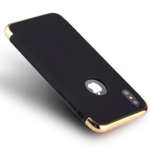 For iPhone X / XS Three Stage Splicing Electroplating Side Protective Back Cover Case (Black)