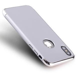 For iPhone X / XS Three Stage Splicing Electroplating Side Protective Back Cover Case (Silver)