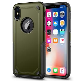 For iPhone X / XS Shockproof Rugged Armor Protective Case(Army Green)